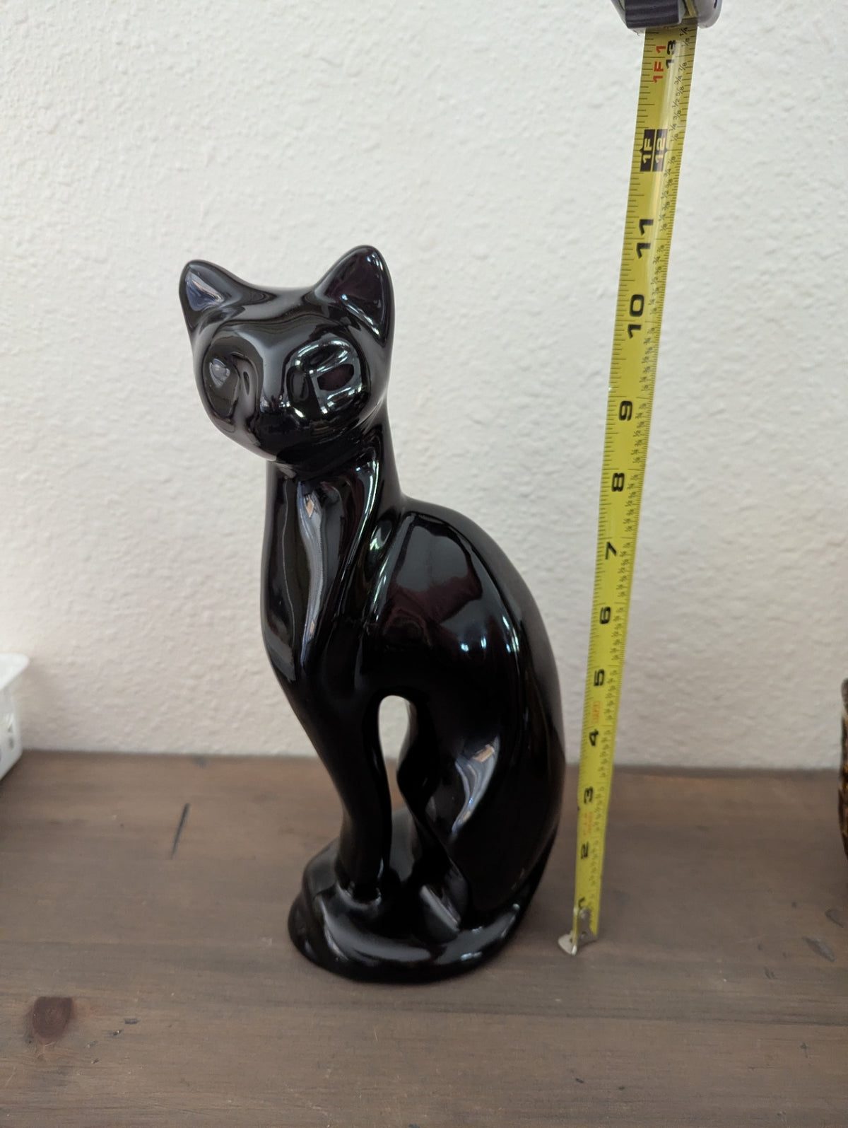 MCM Ceramic Black Glazed Cat