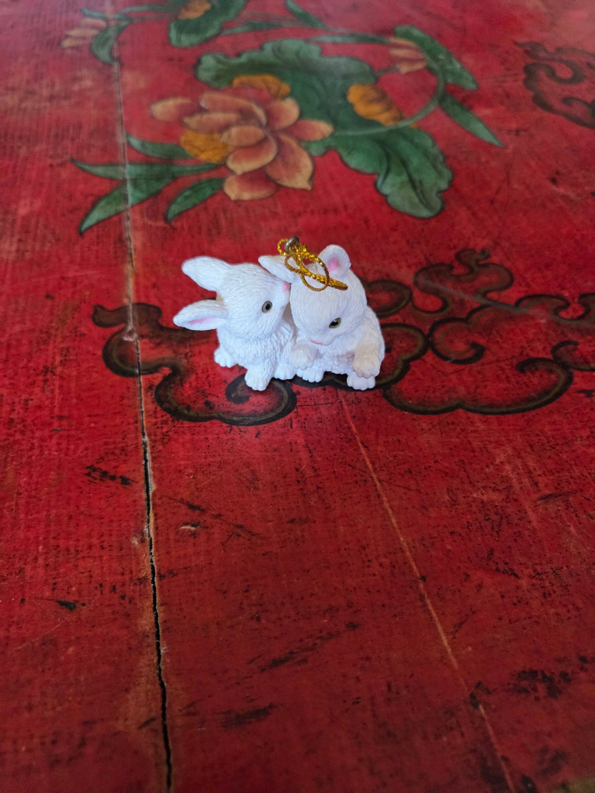 2 bunnies ornament 