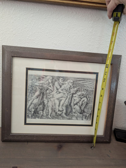 Vtg. Sketched Frantic Ride at the Fair Rginald