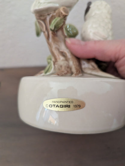 Vtg. Orltagiri Hand Painted Owl Music Box