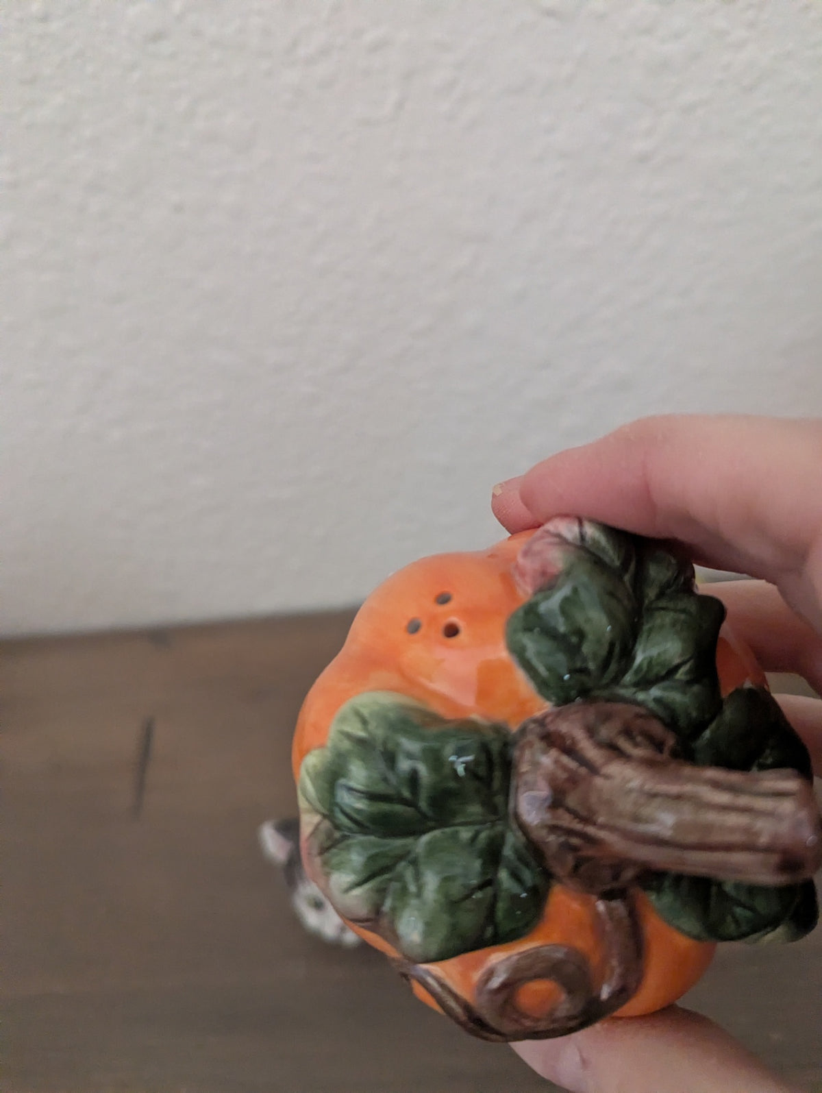 Vtg. FF Ceramic Cat & Pumpkin S&P Shakers