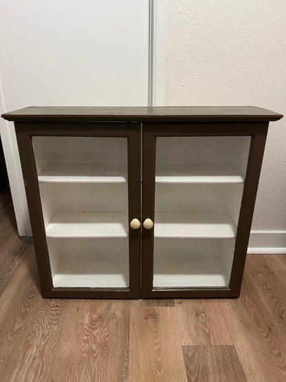 Brown Painted Cabinet with Shelves