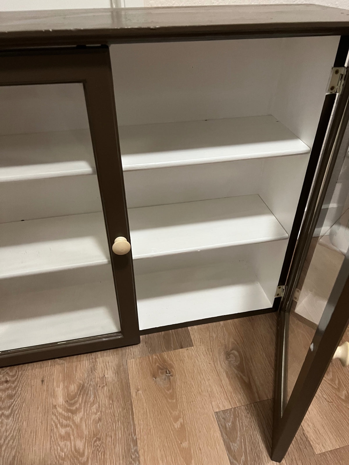 Brown Painted Cabinet with Shelves