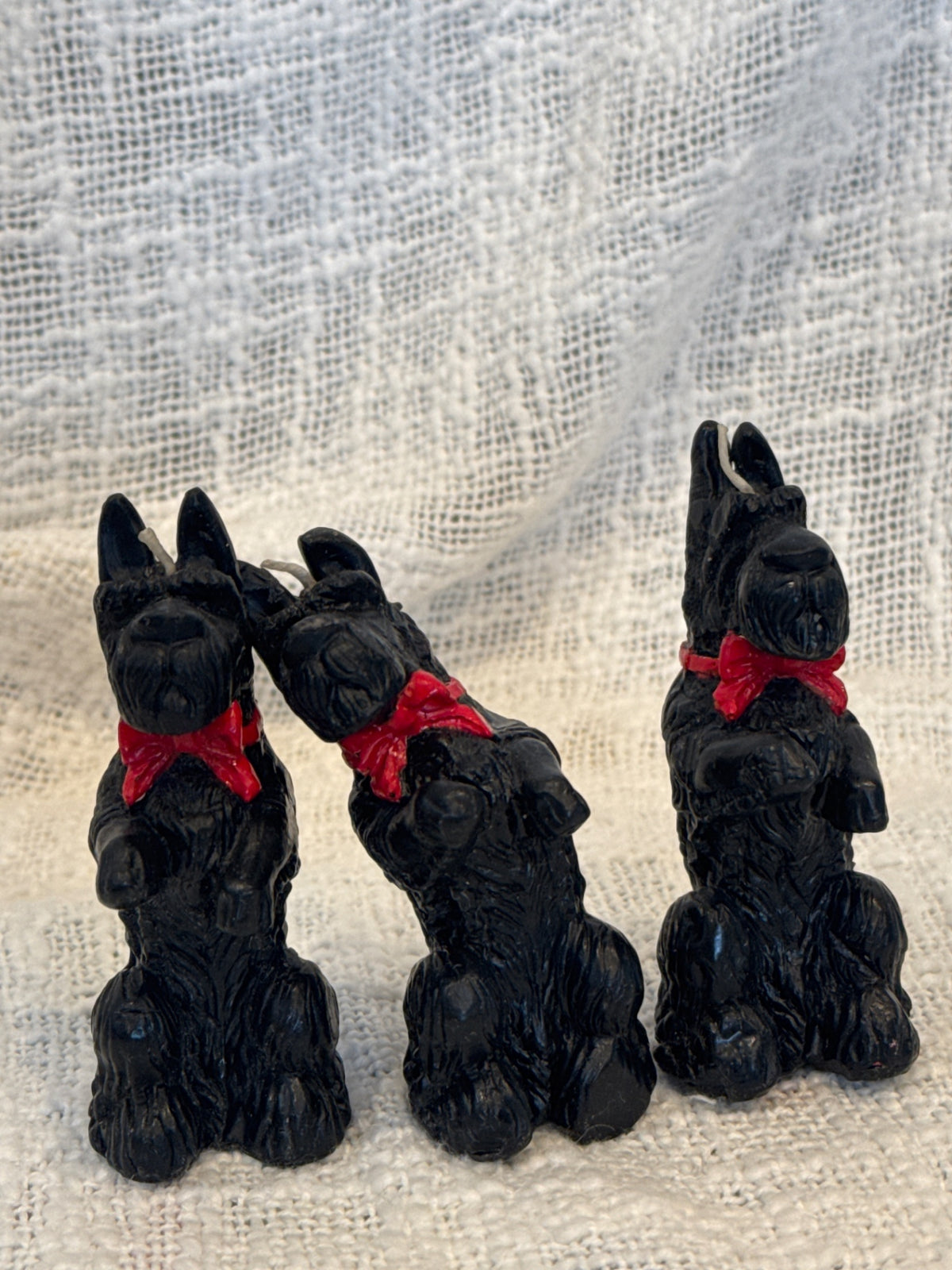 Vintage Scottie dog candle set of 3 