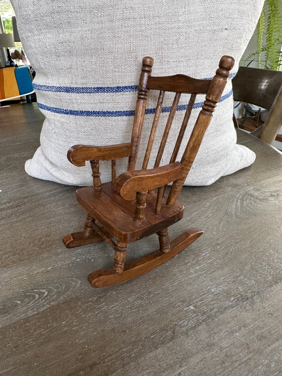 miniature vintage wood rocking chair  