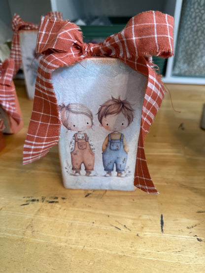Large wood blocks with dolls
