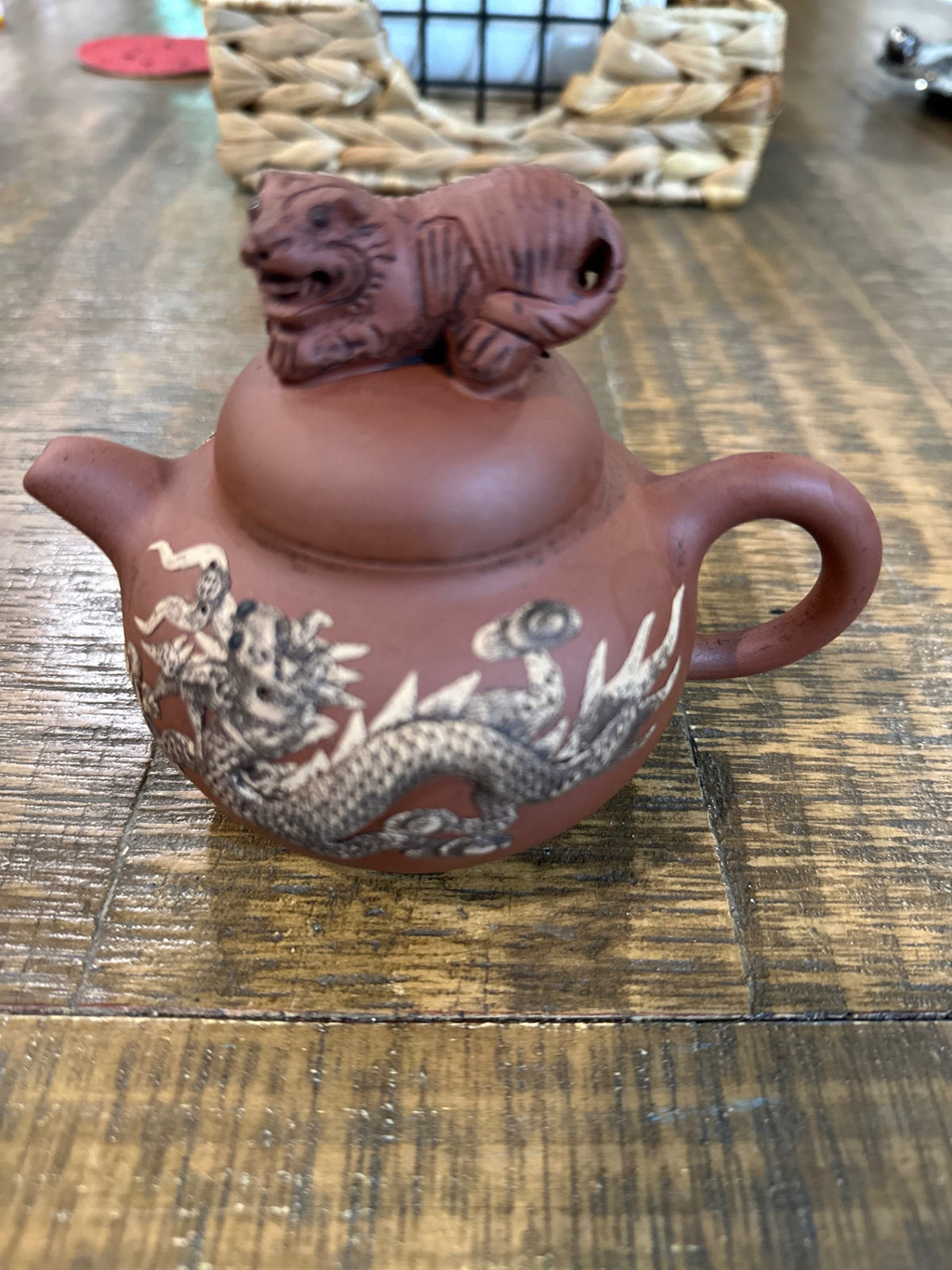 Small reddish brown tea pot