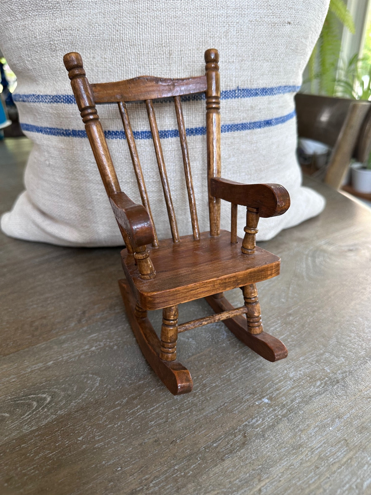 miniature vintage wood rocking chair  