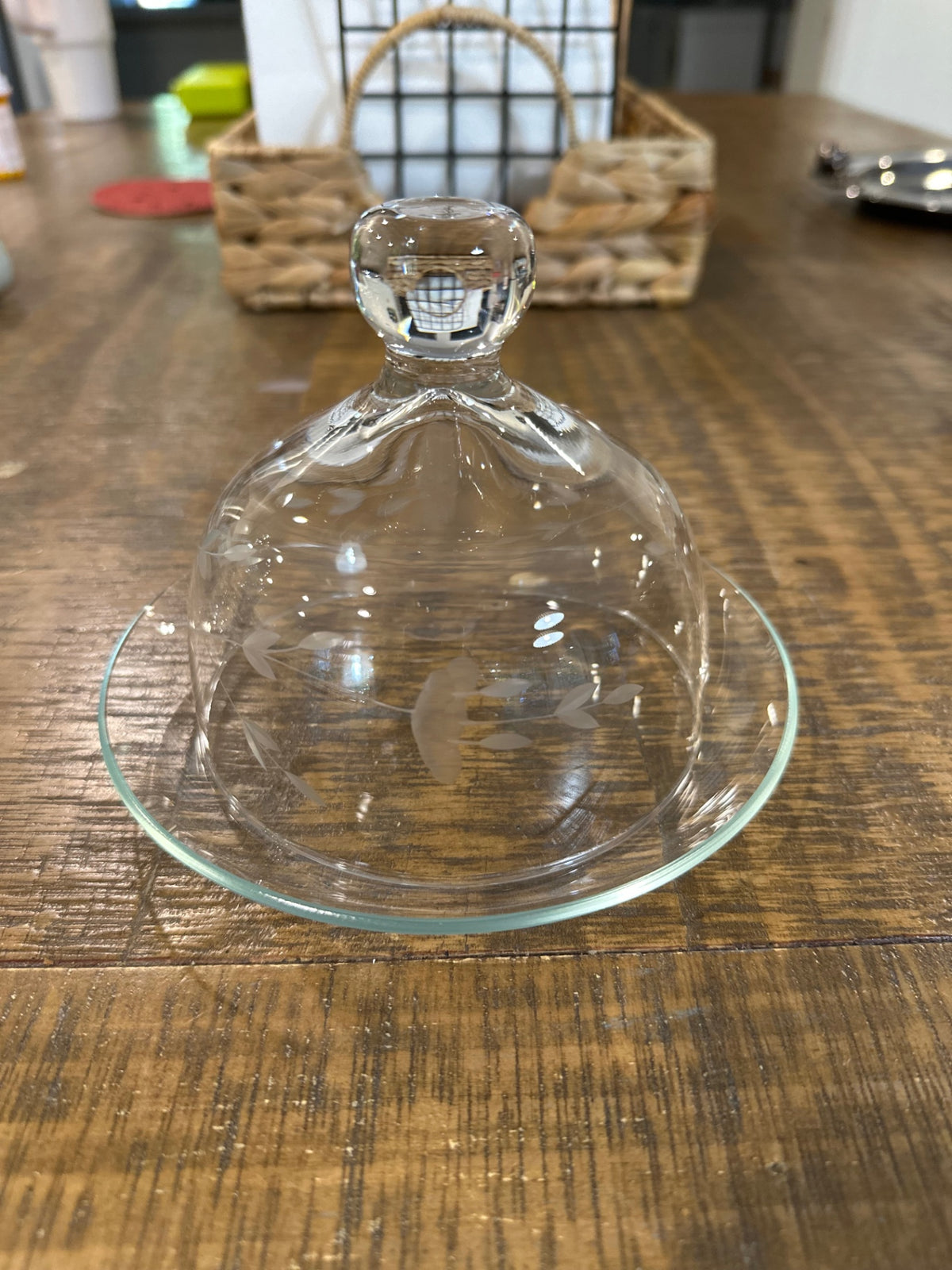 Small glass dish with dome