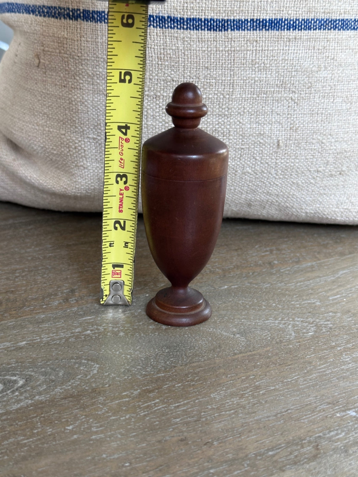 Vintage Small wood vessel with lid. As discovered 
