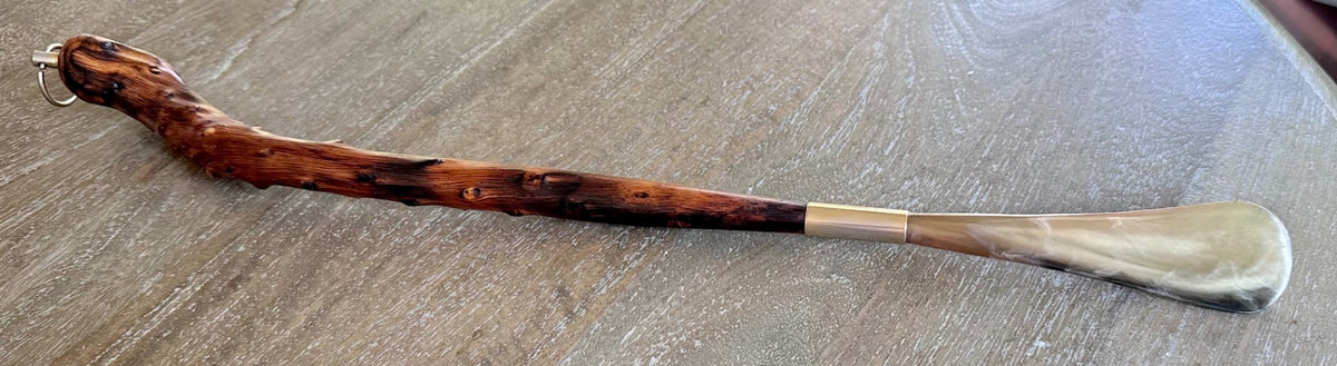 Luxury-Italian Handmade Chestutt horn Shoe horn by Pasotti