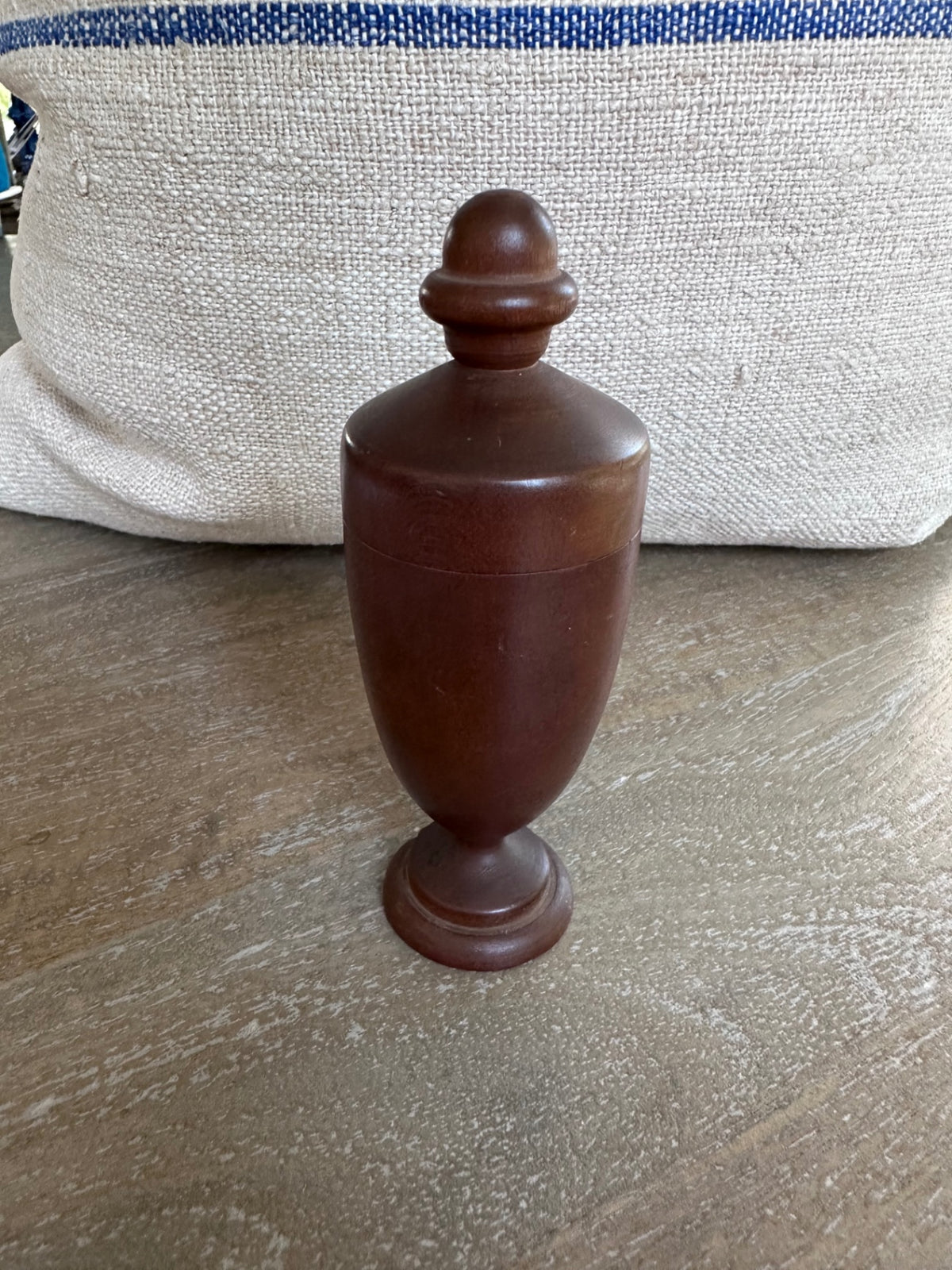 Vintage Small wood vessel with lid. As discovered 