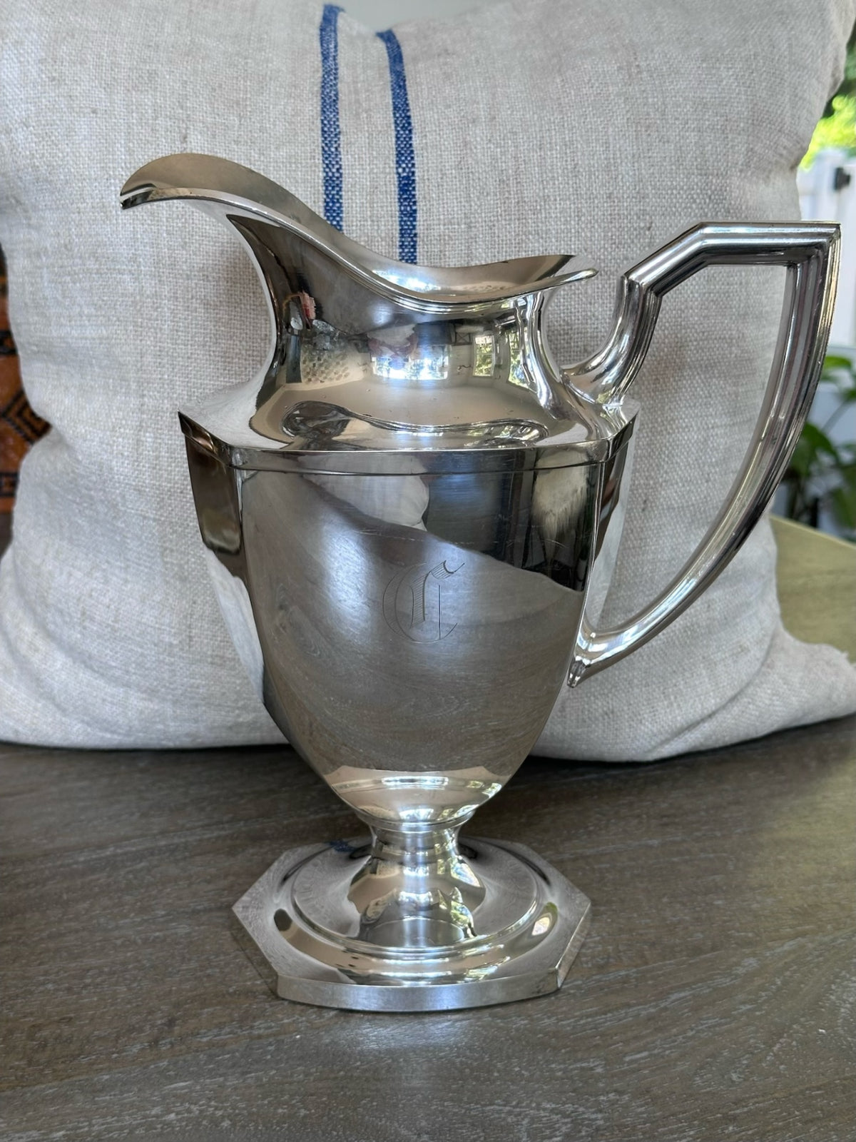 Vintage art deco Silver Sheffield pitcher