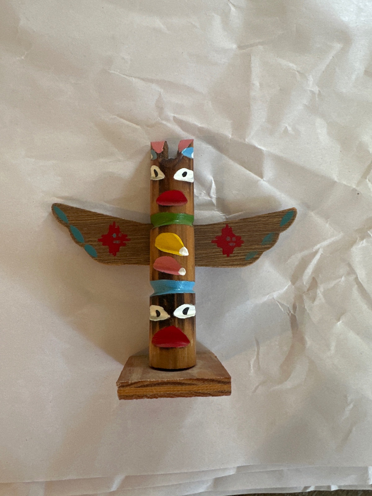 Vintage Indian made totem pole