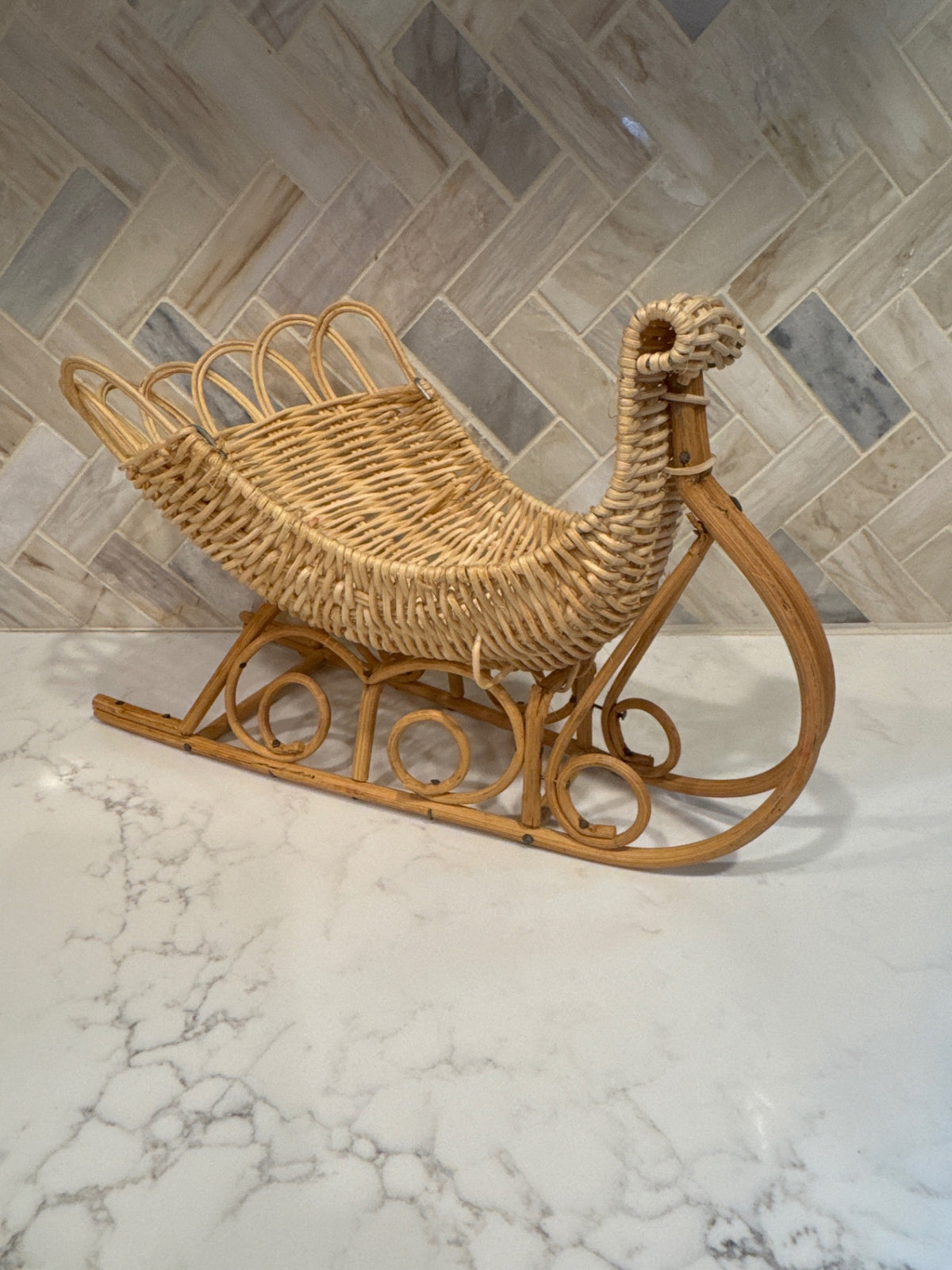 Natural Woven Sleigh Decor