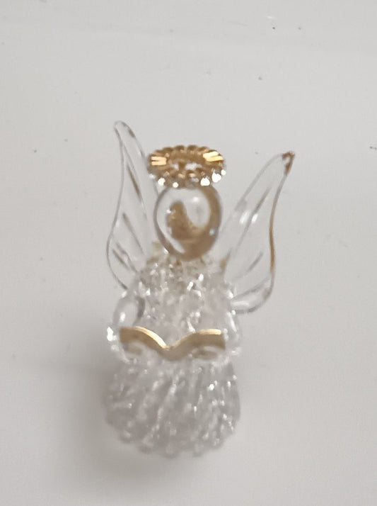 Small Glass Angel w/Hymnal