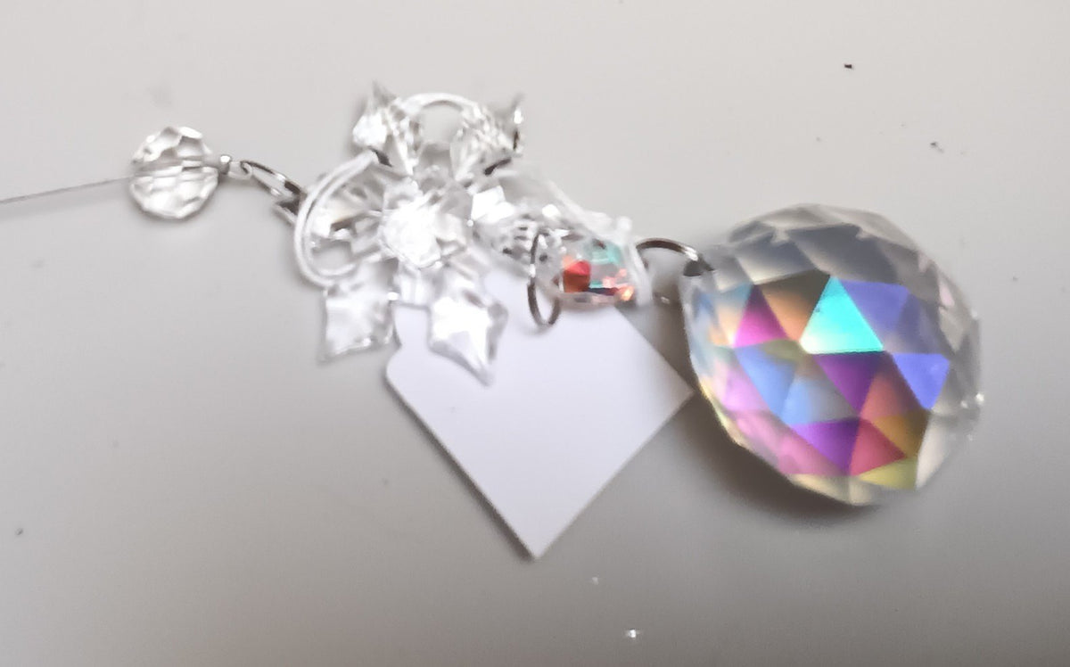 Snowflake Crystal w/Large  Faceted Crystal Orb
