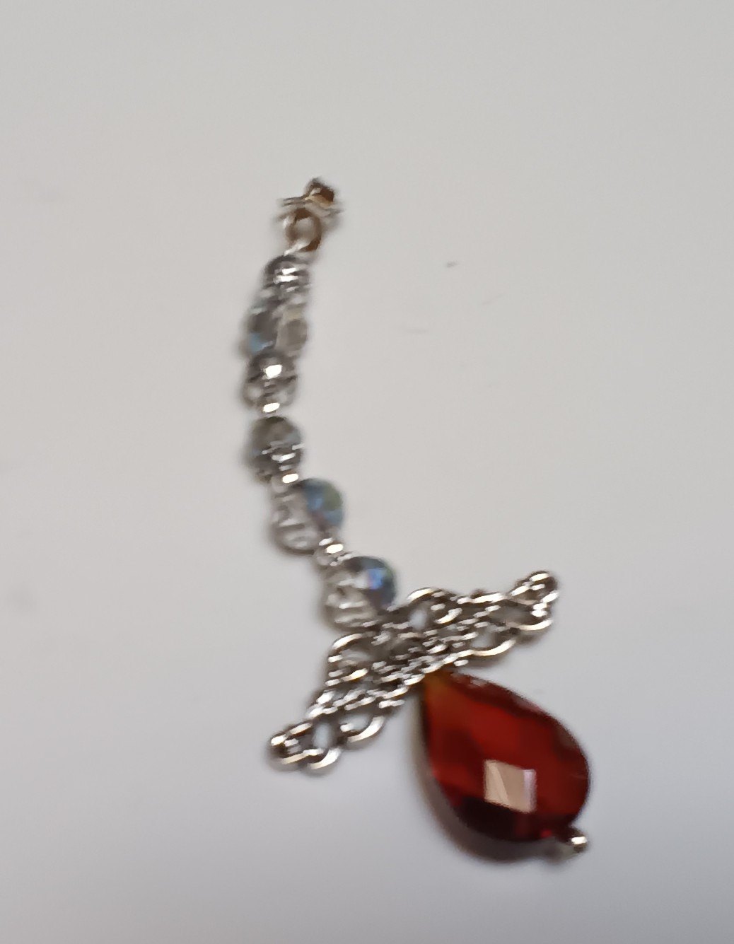 Crystal Angel Fan Pull or Rearview Mirror Charm