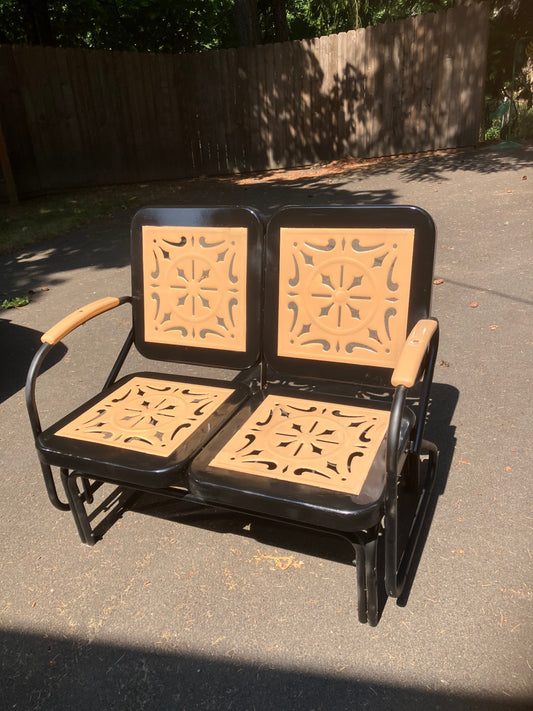 Vintage, 2 seater, metal glider