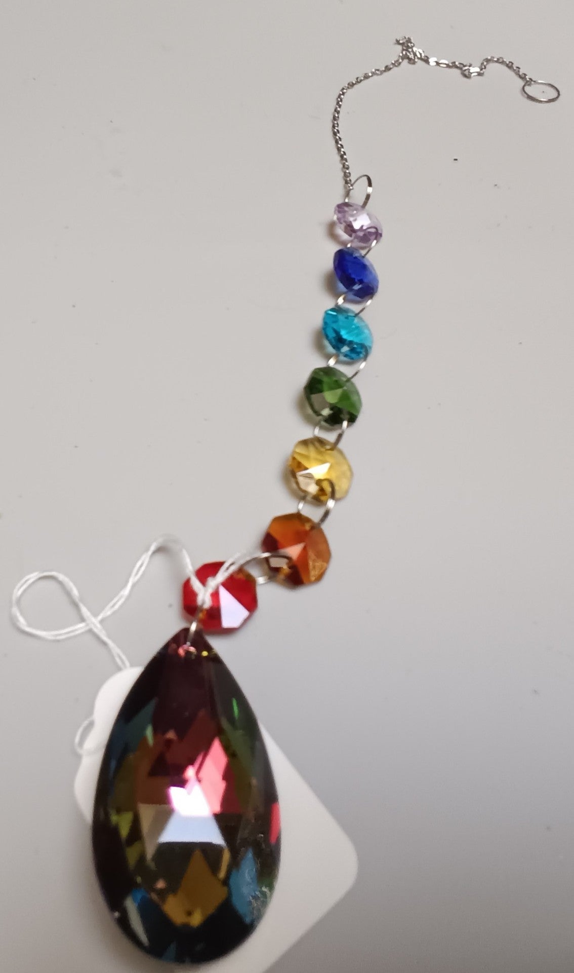 Beautiful Aurora Borealis Teardrop Crystal Suncatcher