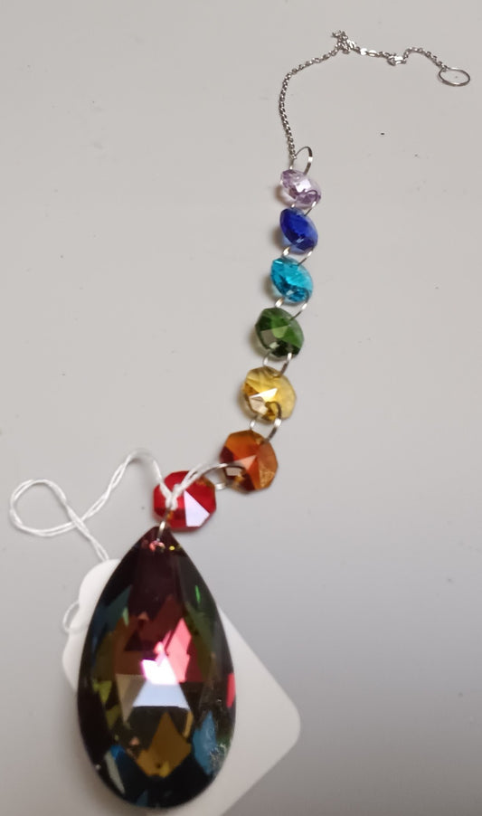 Beautiful Aurora Borealis Teardrop Crystal Suncatcher