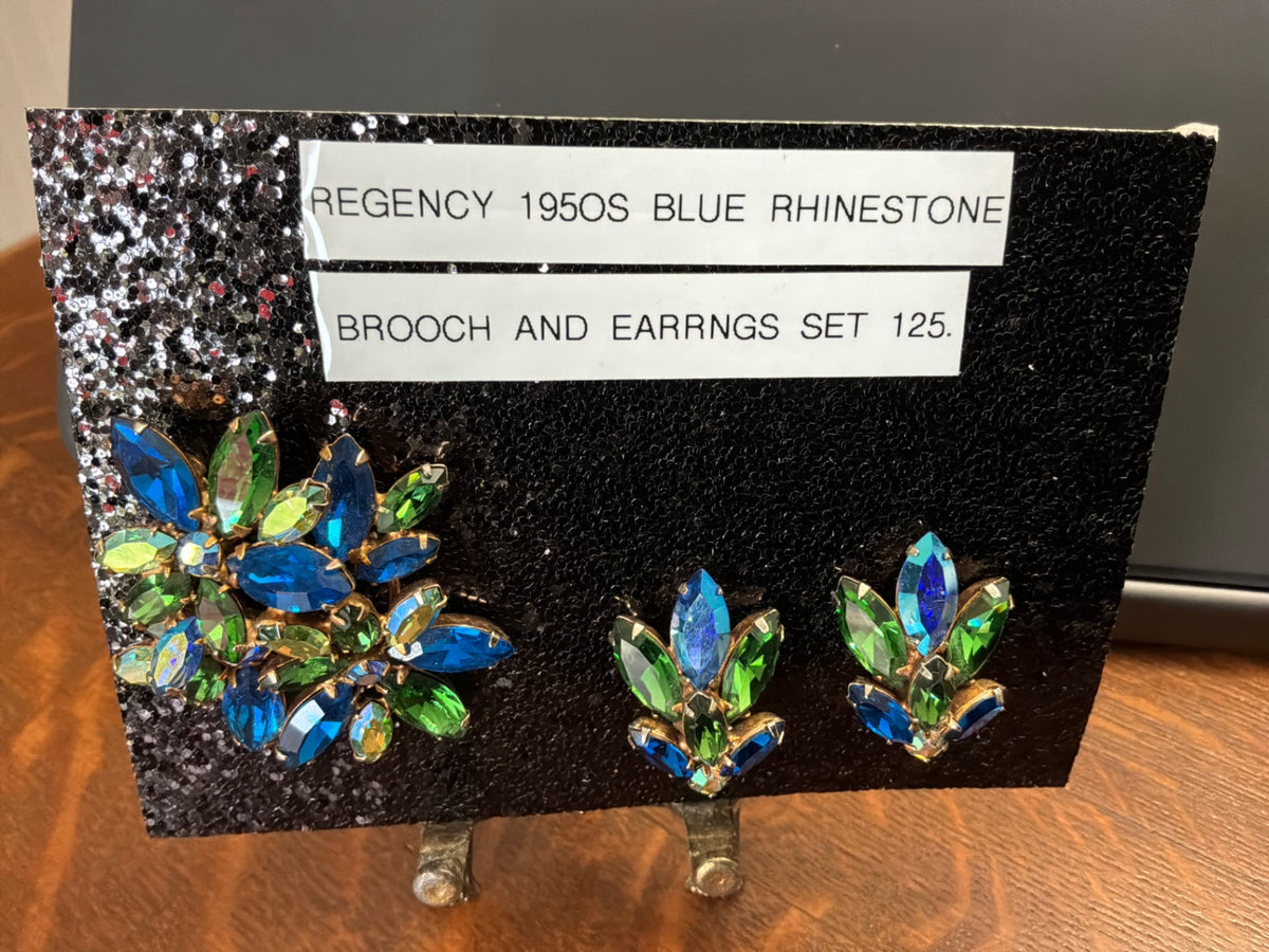 REGENCY 1950’s rhinestone brooch and earring set