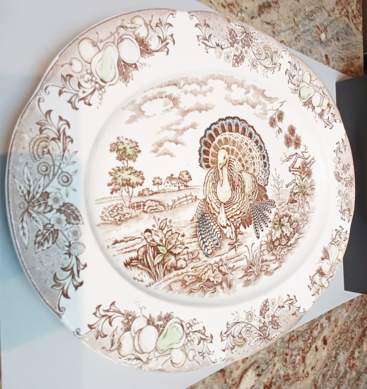 Vtg Turkey Platter 18" 