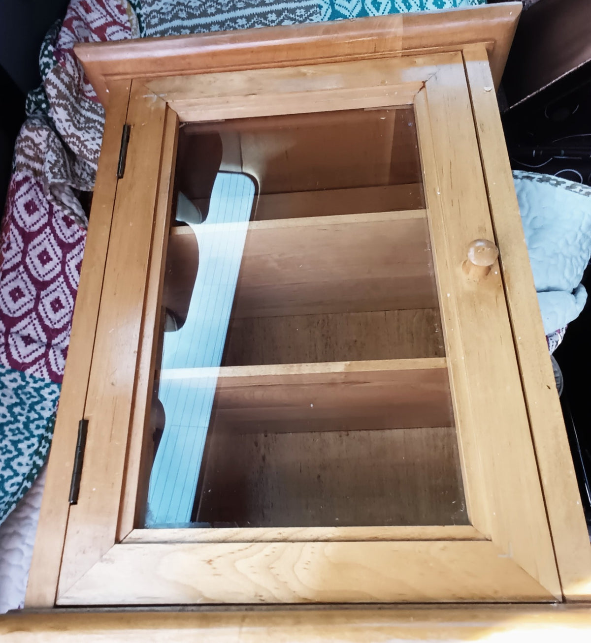 Small Wood & Glass Display Cabinet,