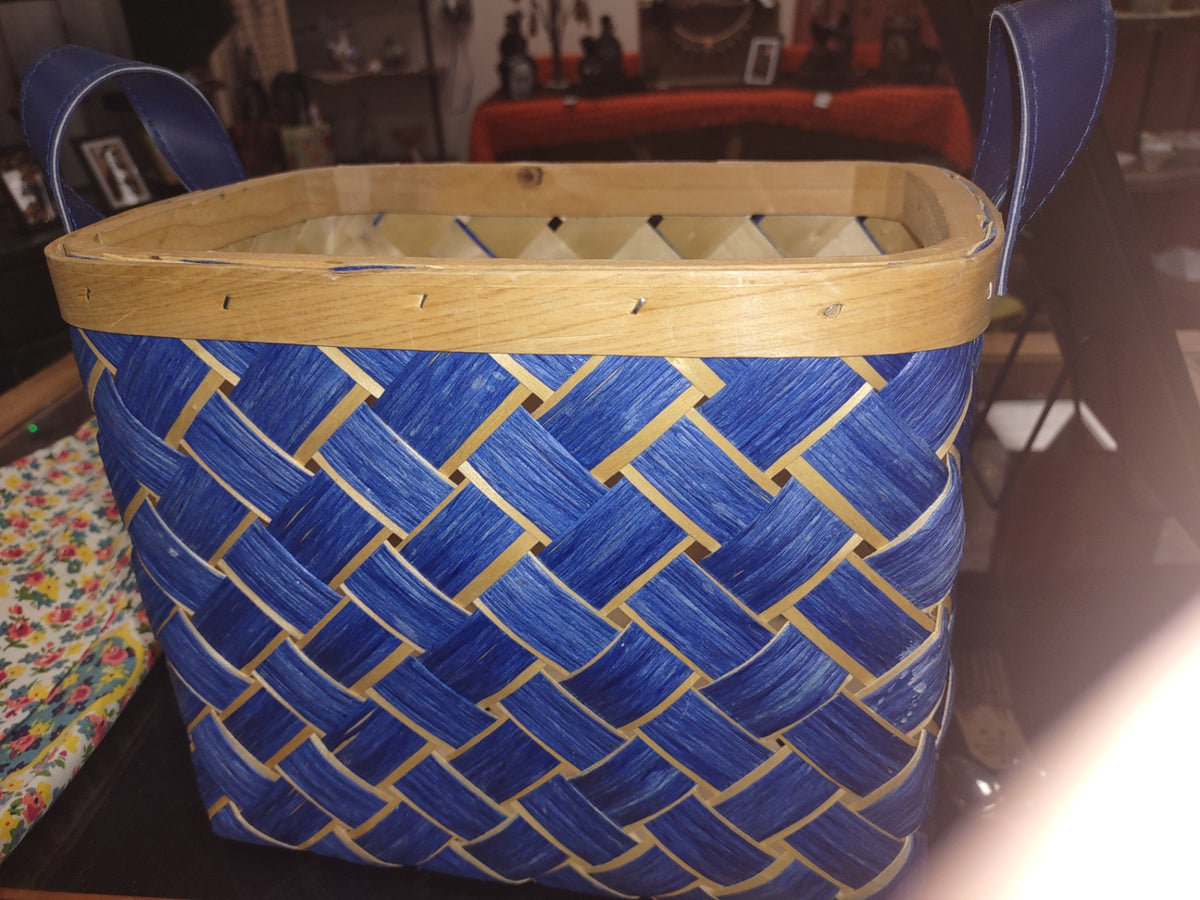 Blue berries basket woven