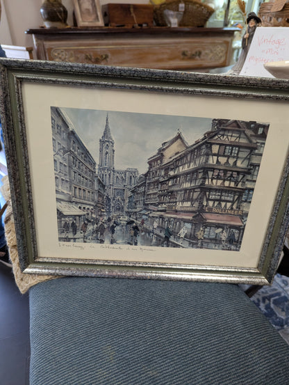 1973 Watercolor "Strasbourg" by M. Legendre