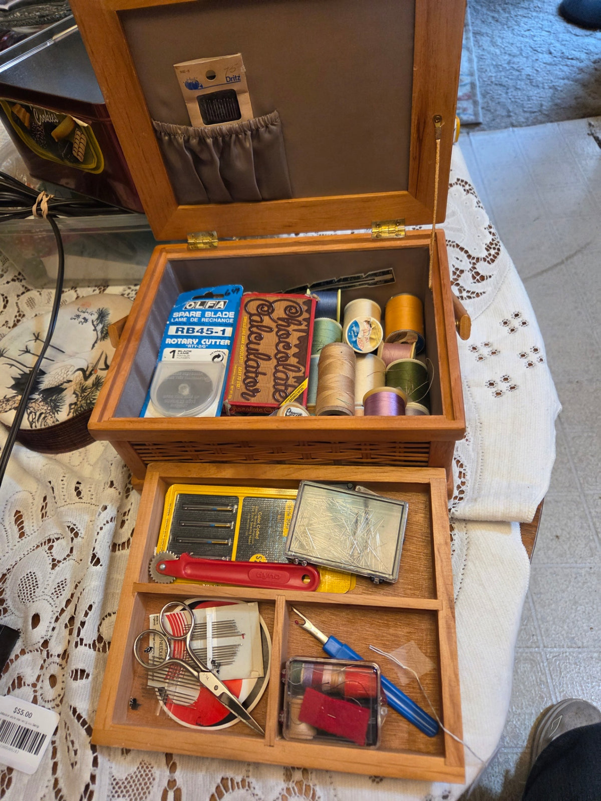 Sewing box and contents