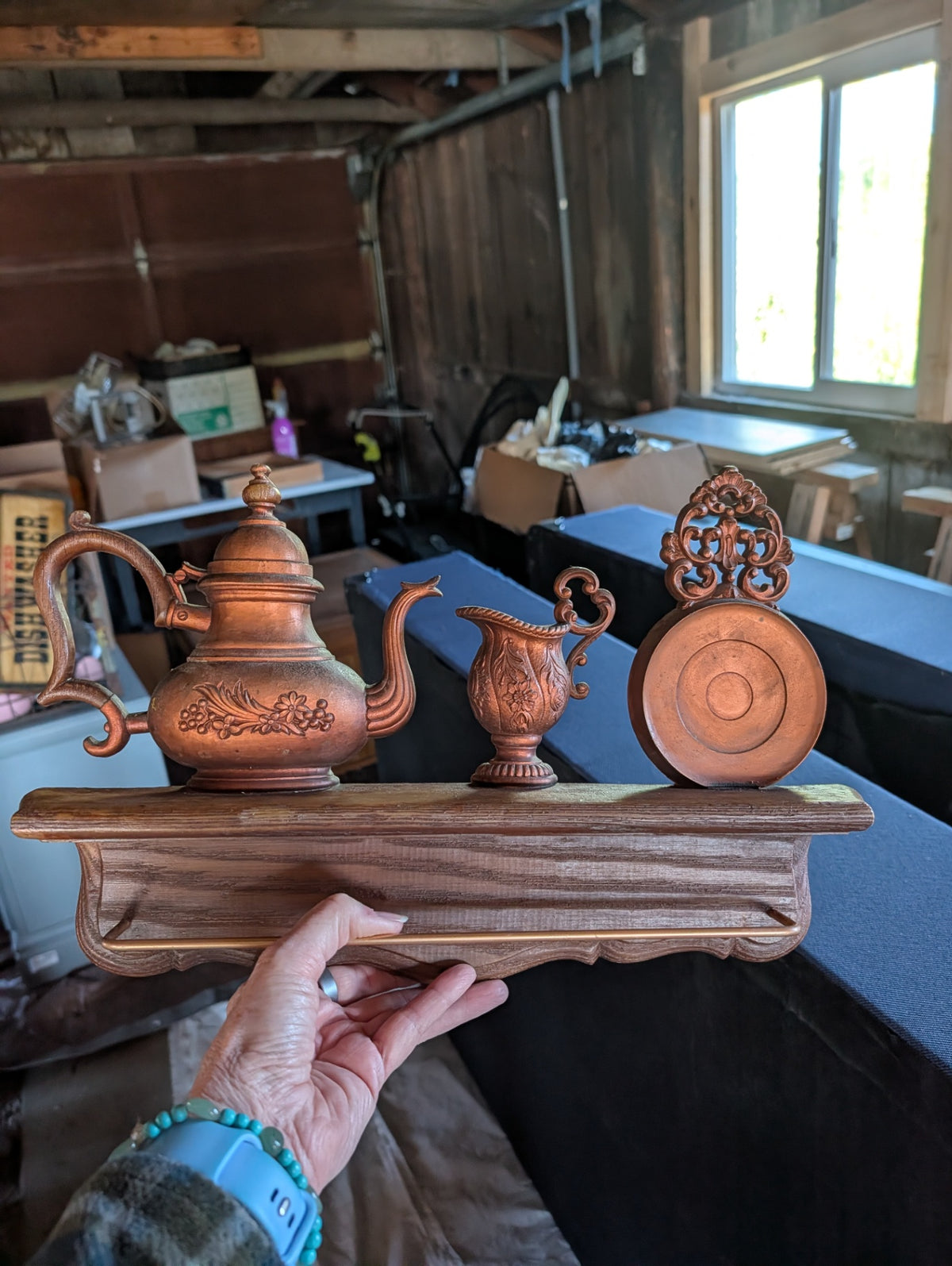 Vintage Coppercraft Shelf and Towel Rack
