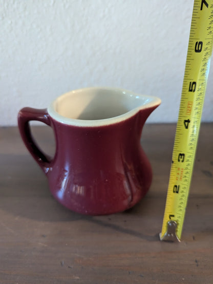 1950's Large Burgundy Restaurant Creamer by Hall