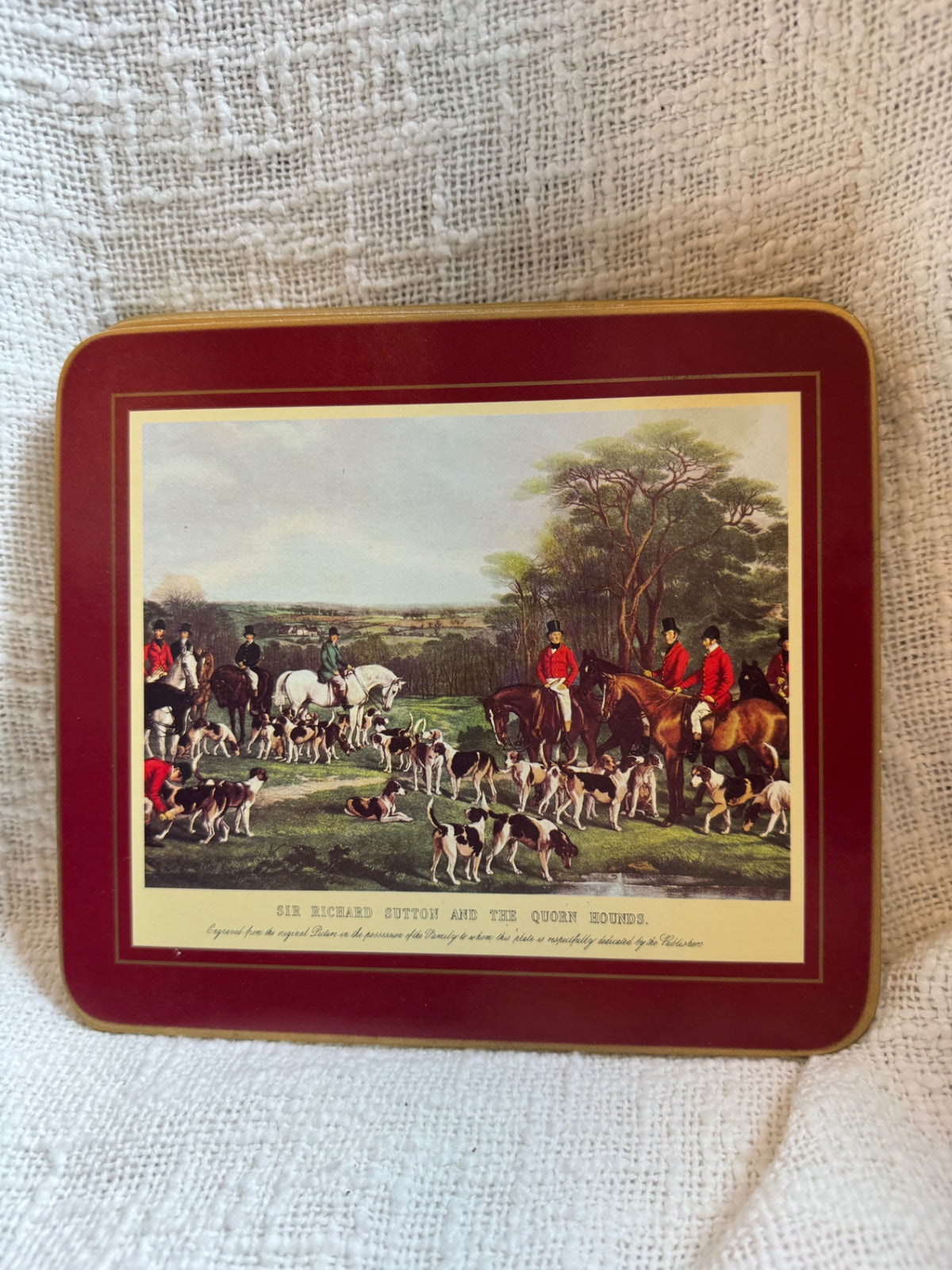 Vintage Clover Leaf “Old Hunt”  table mats set of 6 United kingdom 