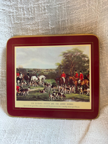 Vintage Clover Leaf “Old Hunt”  table mats set of 6 United kingdom 