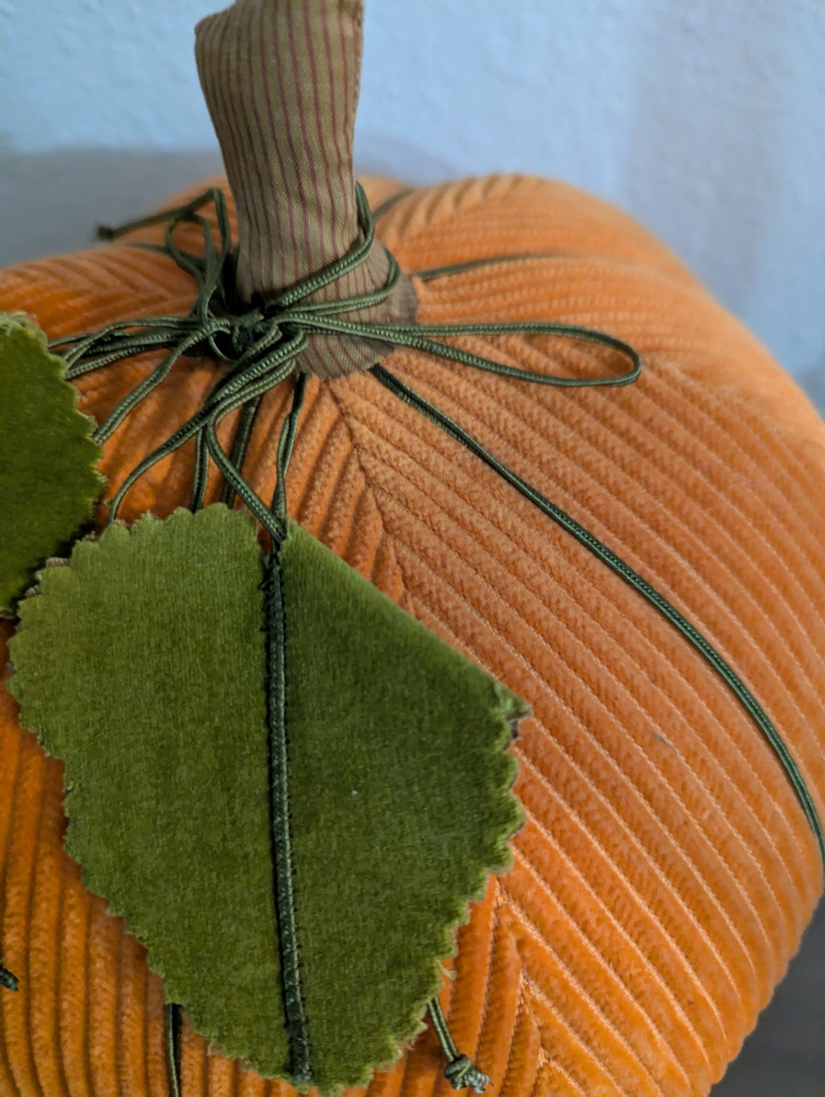 Vtg. Hallmark Corduory Stitched Pumpkin Plush Decor