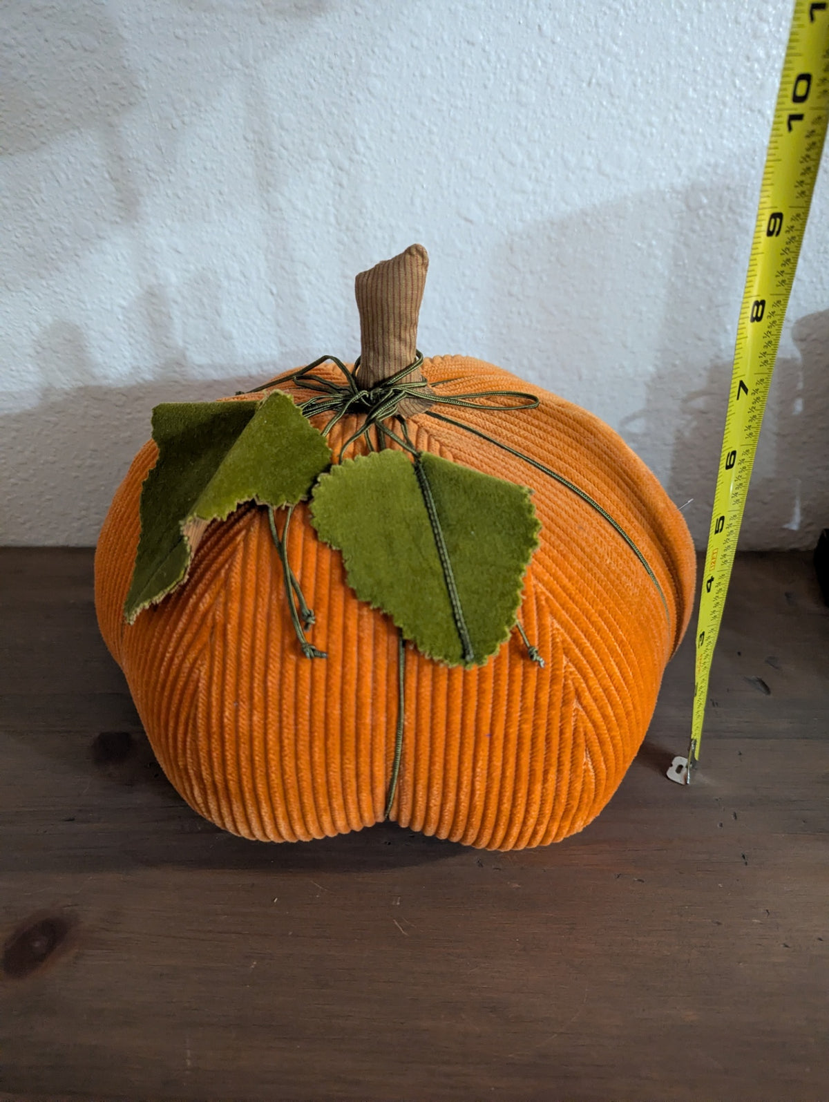 Vtg. Hallmark Corduory Stitched Pumpkin Plush Decor