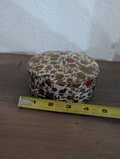 Vtg. Japanese Floral Paper-Mache Coaster Set (8)
