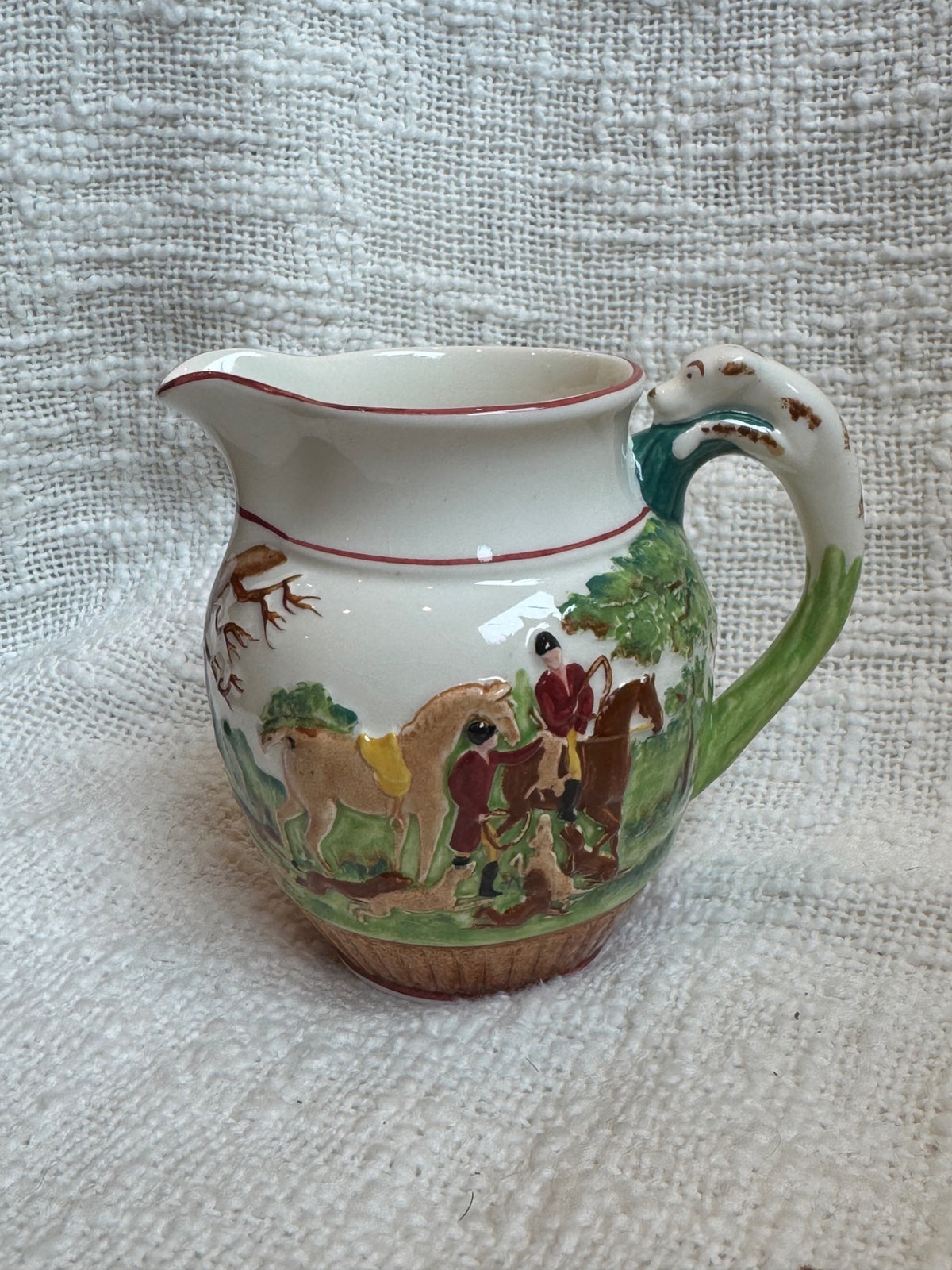 Wedgewood Dye Ken John Peel 1829 England small hunt scene jug 