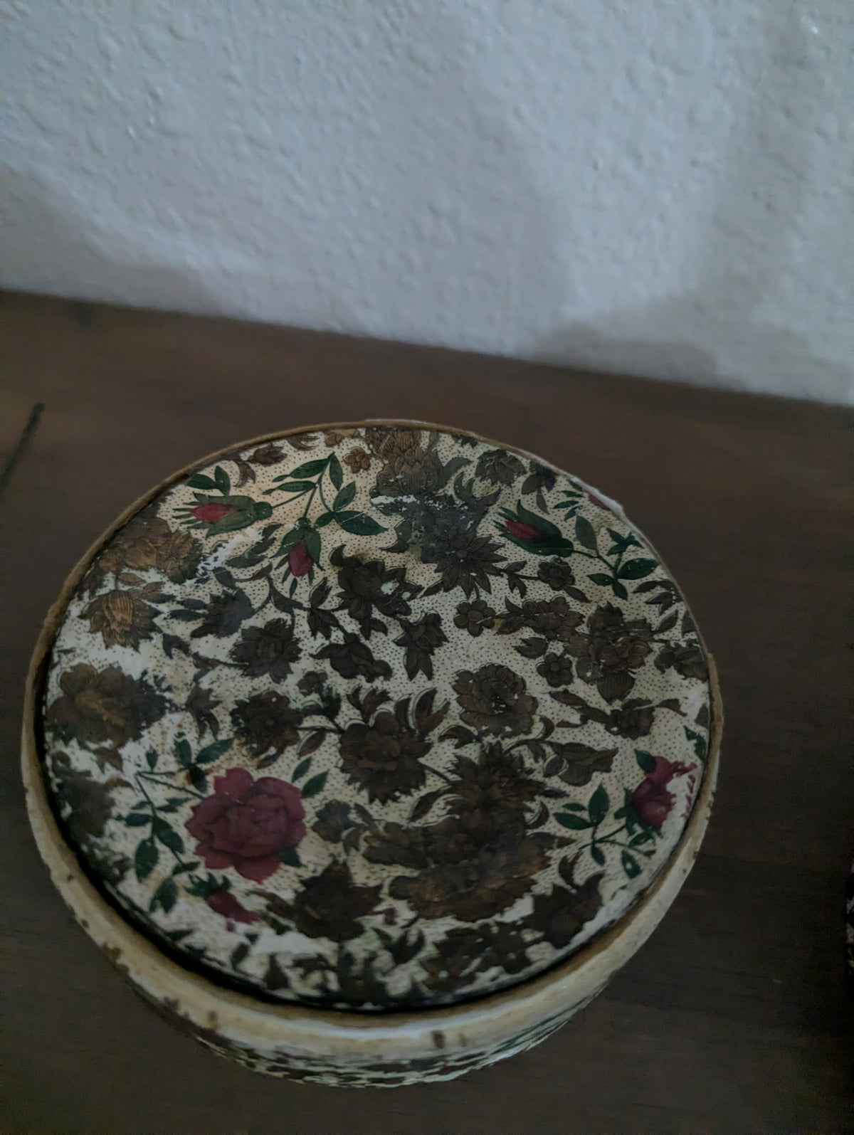 Vtg. Japanese Floral Paper-Mache Coaster Set (8)