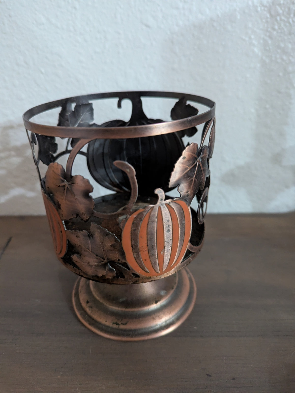 Vtg. Bath & Body Works Bronze Metal Works Candle Holder