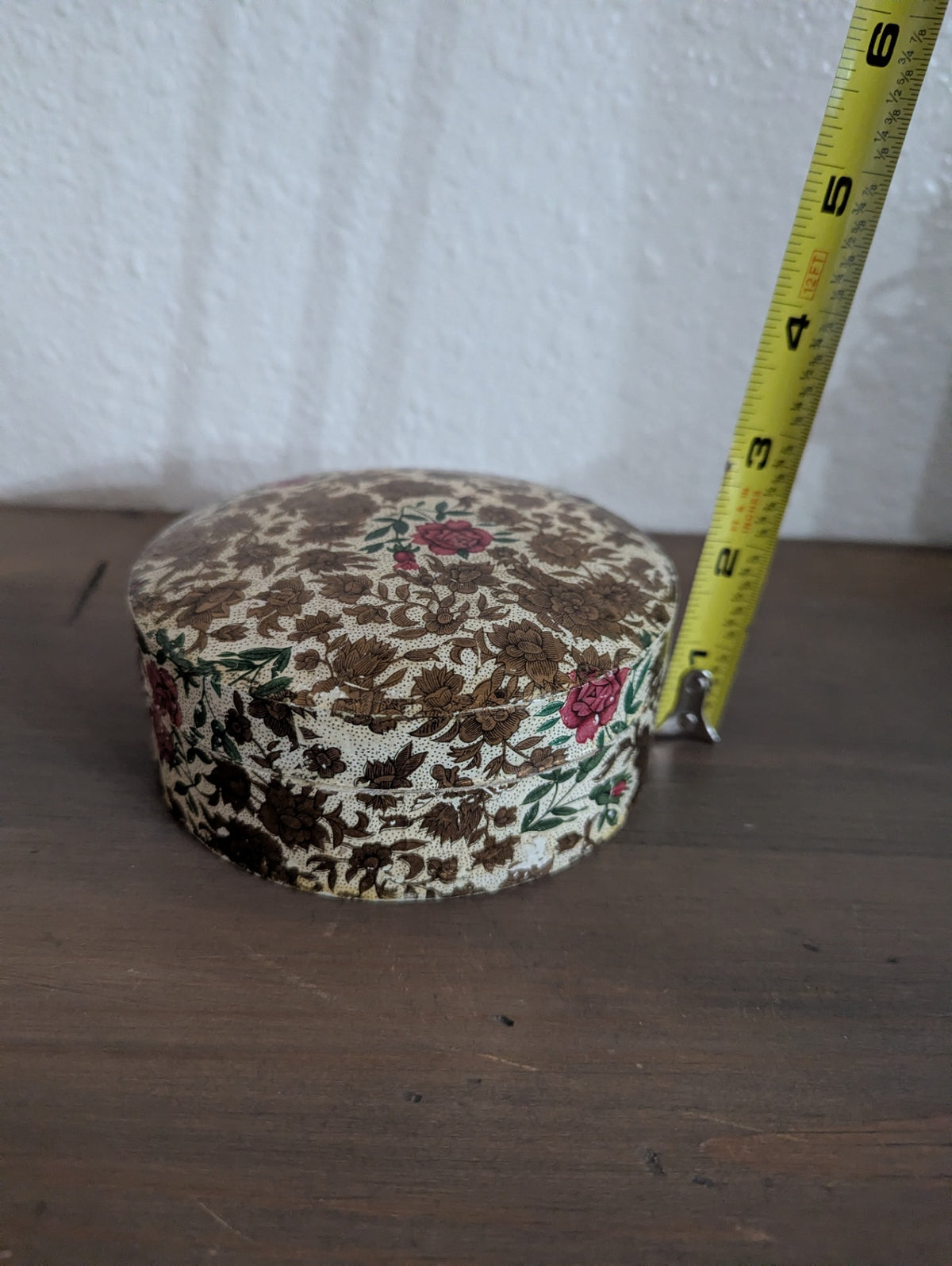 Vtg. Japanese Floral Paper-Mache Coaster Set (8)