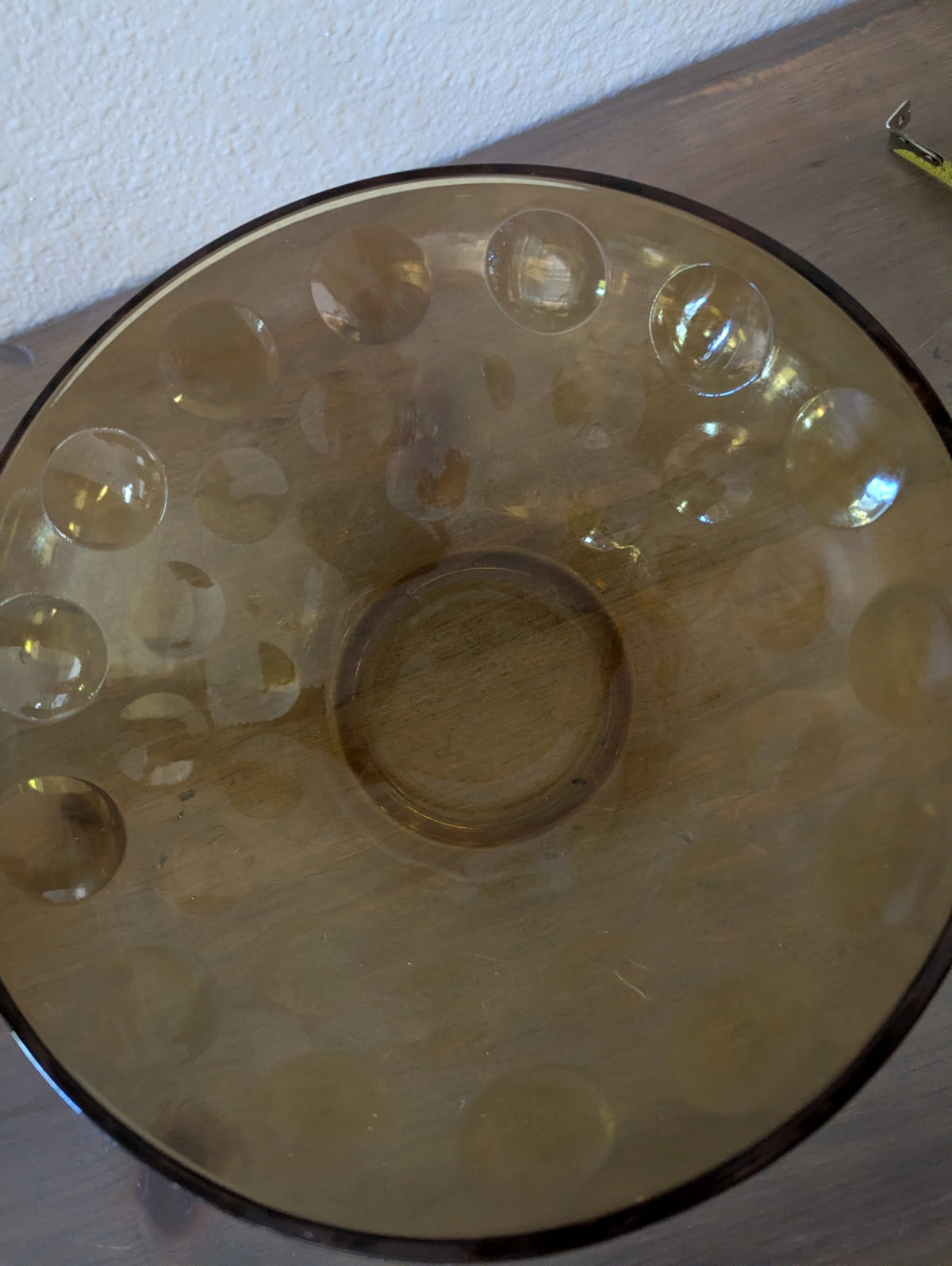 1960's Hazel Atlas (Capri Dot) 9" Amber Serving Bowl