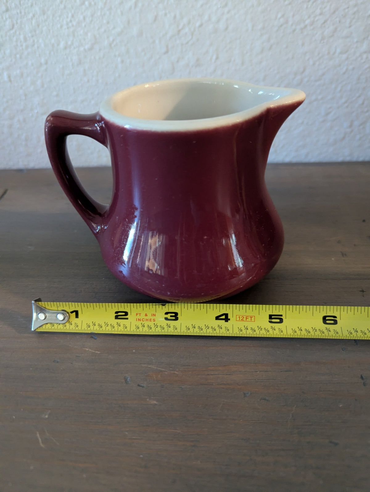 1950's Large Burgundy Restaurant Creamer by Hall