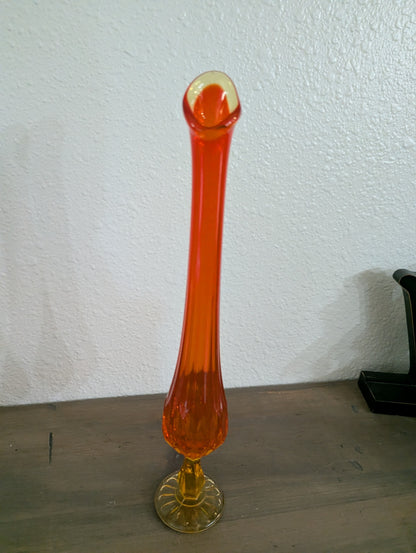 Vtg. Amberina Fenton Swung Vase (glows)