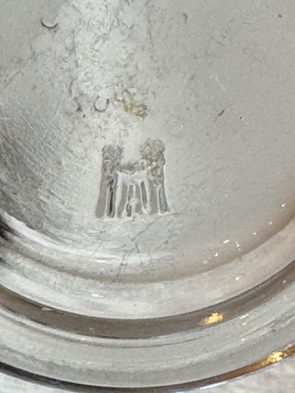 Vintage glass furniture caster cups Hazel Attas set of 4 