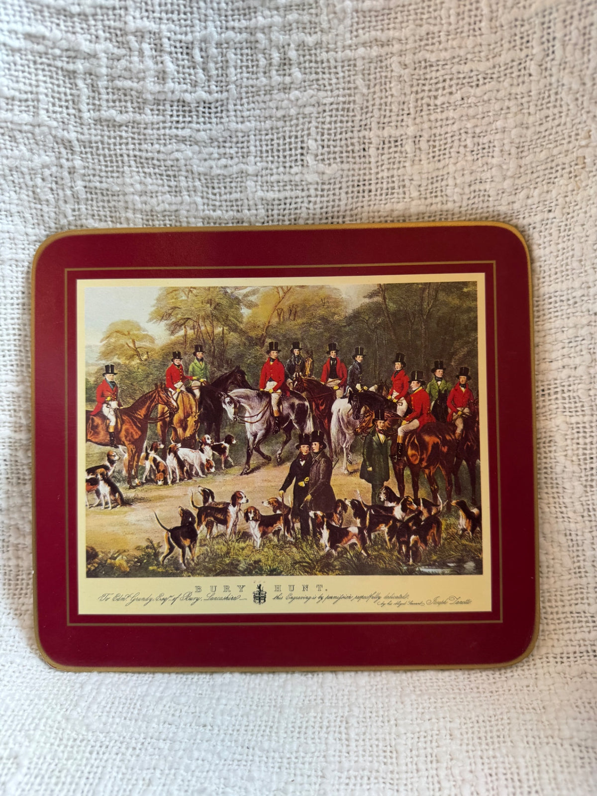 Vintage Clover Leaf “Old Hunt”  table mats set of 6 United kingdom 