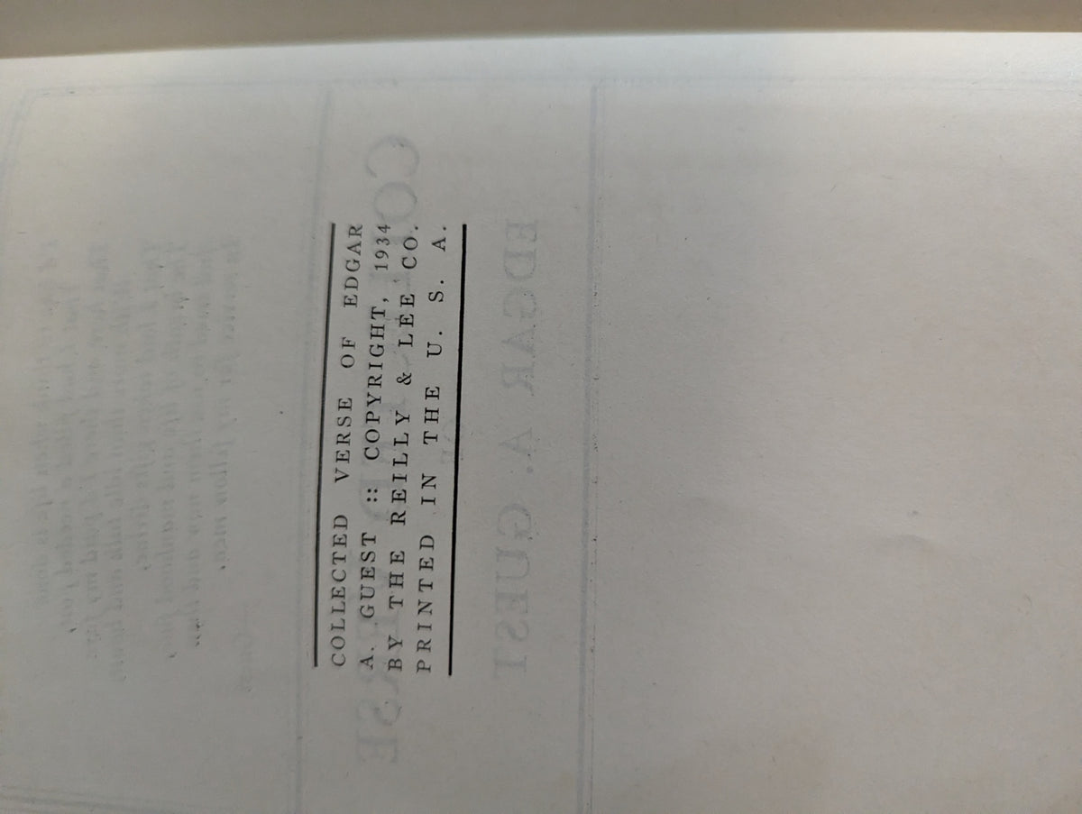 1934 Collected Verses of Degar A. Guest