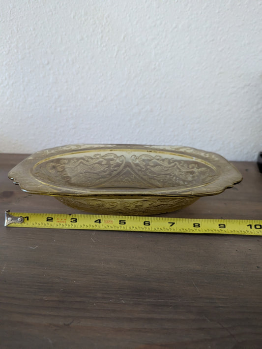 1930's Madrid Pattern by Federal Glass Yellow/Amber Serving Bowl