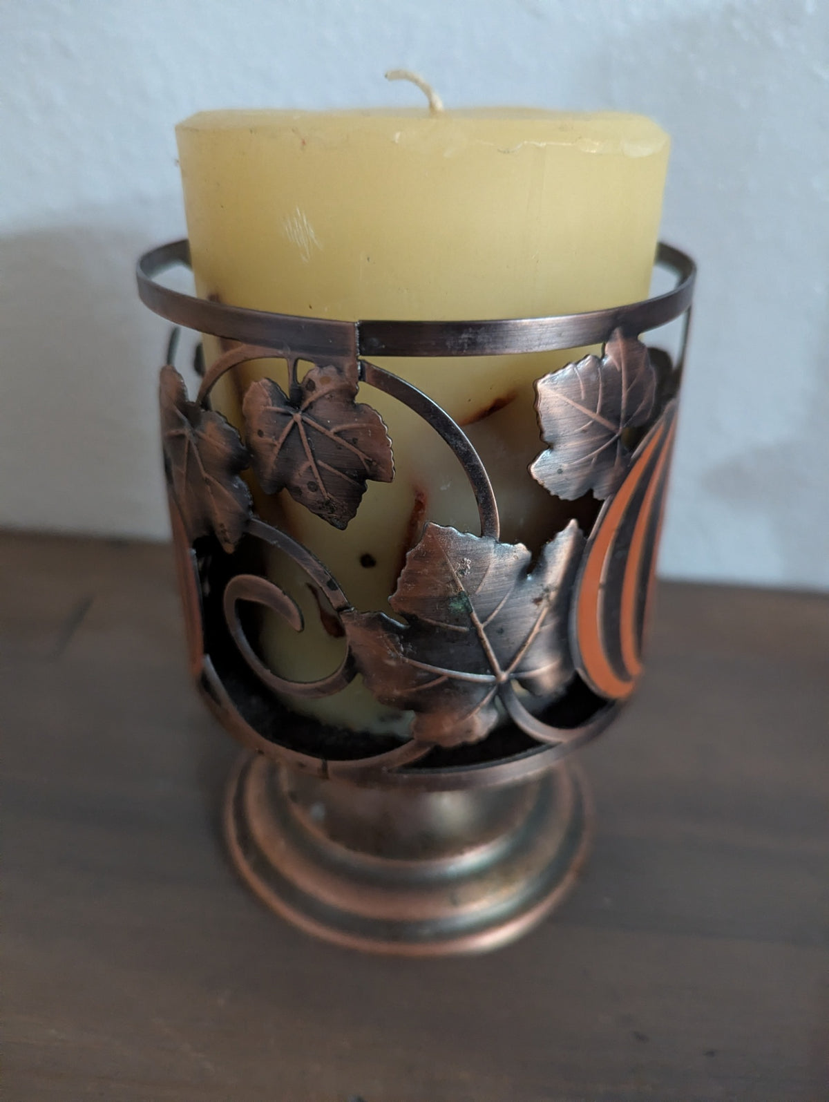 Vtg. Bath & Body Works Bronze Metal Works Candle Holder
